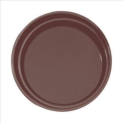 PLATEAU ANTI-DÉRAPANT ROND  Ø 35,5 CM MARRON PP (1 UNITÉ)