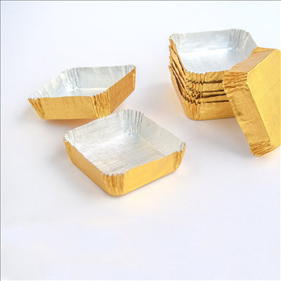 CAPSULES 'PETITS FOURS'  5x5x1,5 CM DORE ALUMINIUM (600 UNITÉS)