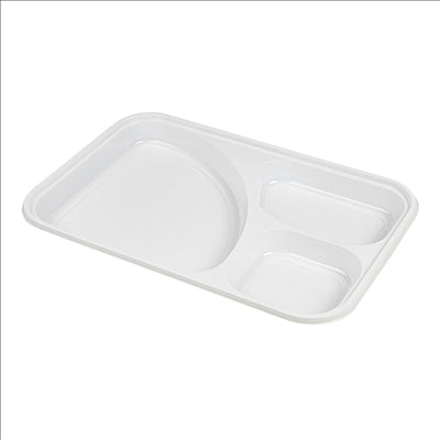 PLATEAUX REPAS EMPORTER, 3 COMP.  31,5x21 CM BLANC PS (400 UNITÉS)