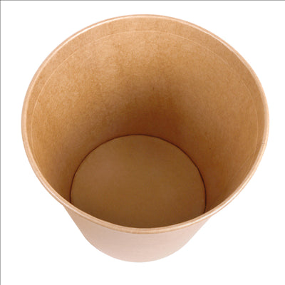 CONTAINERS POULET + COUVERCLES 5100 ML 337 + 18PE G/M2 Ø 22/16,3x20,9 CM NATUREL KRAFT (120 UNITÉS)
