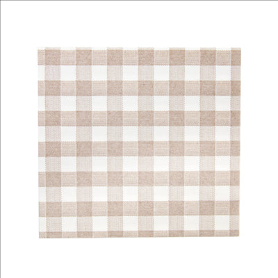 SERVIETTES 'LIKE LINEN - VICHY' 70 G/M2 40x40 CM TAUPE SPUNLACE (600 UNITÉS)