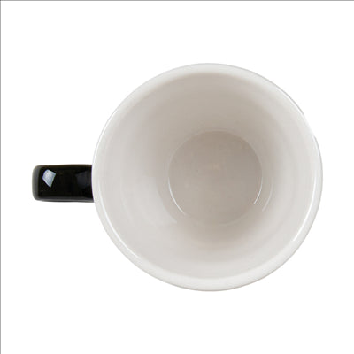 TASSES CAFÉ 'AKALA' 160 ML Ø8/4,6x7,6 CM NOIRE/BLANC PORCELAINE (6 UNITÉS)