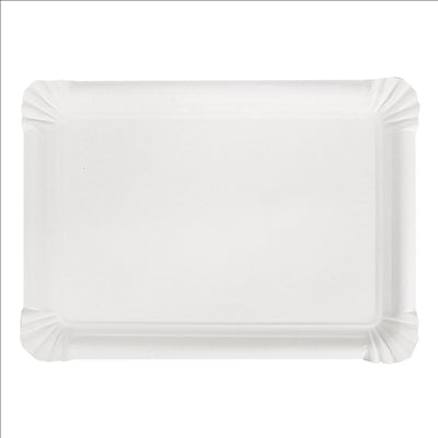 PLATEAUX PÂTISSERIE - MOYENS  340 G/M2 25x17,5 CM BLANC CARTON (250 UNITÉS)
