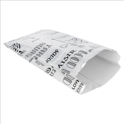 SACHETS POUR SANDWICHES 'PAROLE' 35+20 G/M2 12+4x26 CM ARGENTE PARCHEMIN + ALUMINIUM (500 UNITÉS)