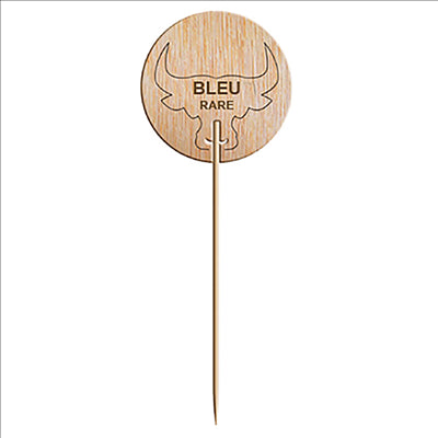 STEAK MARKER "BLEU"  9,5 CM NATUREL BOIS (100 UNITÉS)