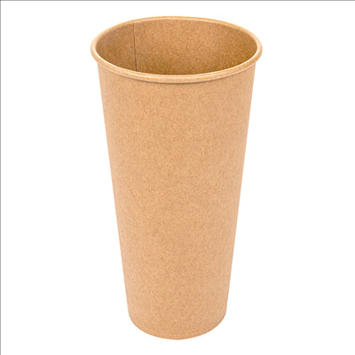 GOBELETS 22 OZ - 660 ML 18PE + 250 + 18PE G/M2 Ø9/6x17 CM MARRON CARTON (1000 UNITÉS)