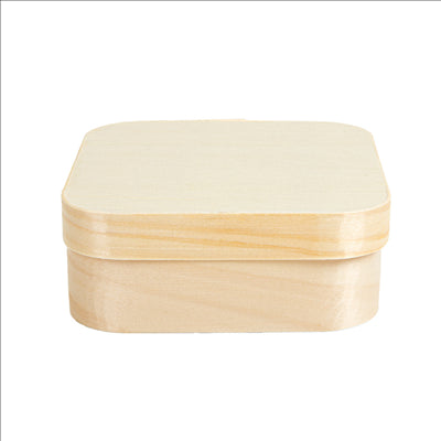 MINI BOÎTES CARRÉES + CARTON ET CAPSULE  11x11x4 CM NATUREL BOIS (200 UNITÉS)