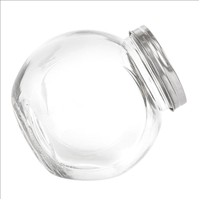 POT POUR STOCKER SPHÉRIQUE 'WAKI GLASS' 1,7 L 16x11,5x16 CM TRANSPARENT VERRE (12 UNITÉS)