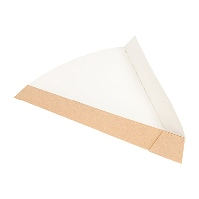 PELLES TRIANGULAIRES PIZZA 'THEPACK' 220 G/M2 21x16,5x3,5 CM NATUREL CARTON ONDULÉ NANO-MICRO (1200 UNITÉS)