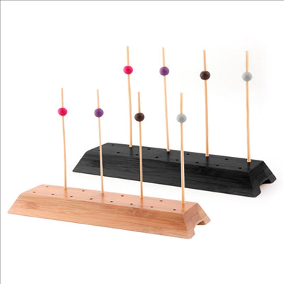 BASES POUR 16 PIQUES  20x6x2 CM NOIR BAMBOU (12 UNITÉS)