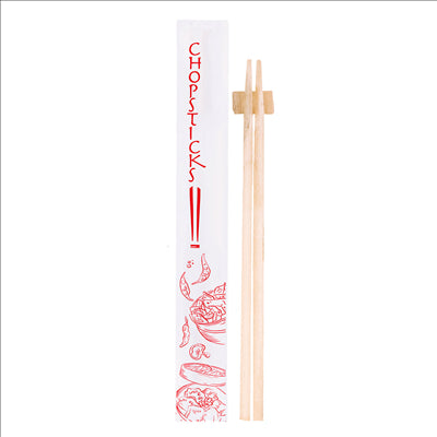 BAGUETTES CHINOISES EN SACHET  24 CM NATUREL BAMBOU (100 UNITÉS)