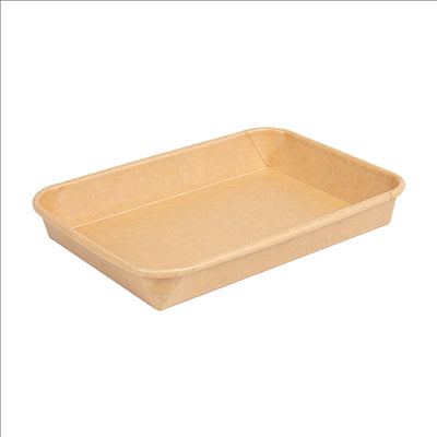 RÉCIPIENTS POUR "SUSHI"  20PE + 280 +16PE G/M2 18,5x12,9x2,4 CM NATUREL KRAFT (600 UNITÉS)