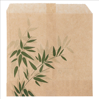 SACHET POUR FRITURES 'FEEL GREEN' 34 G/M2 12x12 CM NATUREL PARCH.INGRAISSABLE (1000 UNITÉS)