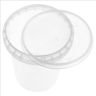 RÉCIPIENTS INVIOLABLES + COUVERCLES 520 ML Ø 9,5x11,7 CM TRANSPARENT PP (400 UNITÉS)