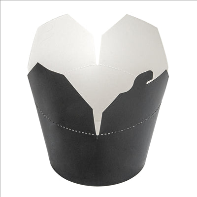 RÉCIPIENTS SALADIERS 1000 ML 305 + 18 PE G/M2 Ø12,3x8,5 CM NOIR CARTON (300 UNITÉS)