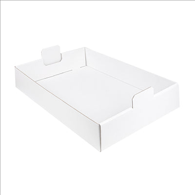 PLATEAUX REGROUPER  390 G/M2 54,5x38,5x9,5 CM BLANC CARTON (50 UNITÉS)