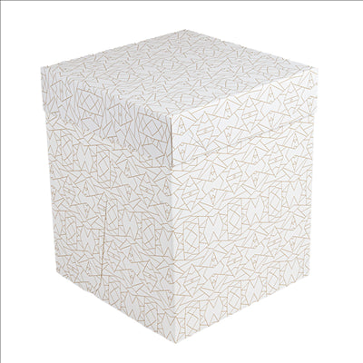 BOÎTES PATISSERIES HAUTES SANS FENÊTRE 'THEPACK DECO' 330 G/M2 25,4x25,4x30,5 CM BLANC CARTON ONDULÉ MICROCANAL (30 UNITÉS)