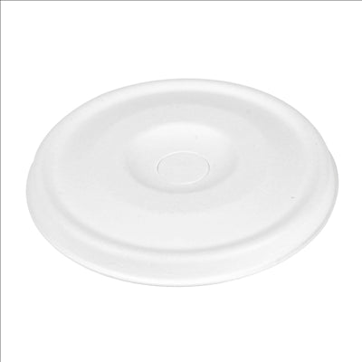 COUVERCLES POUR GOBELETS 8CM 'BIONIC'  Ø 80 MM BLANC BAGASSE (1000 UNITÉS)