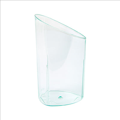 MISES EN BOUCHE RÉUTILISABLES "CYLINDRE"  4,7x4,7x8,1 CM VERT D'EAU PS (600 UNITÉS)