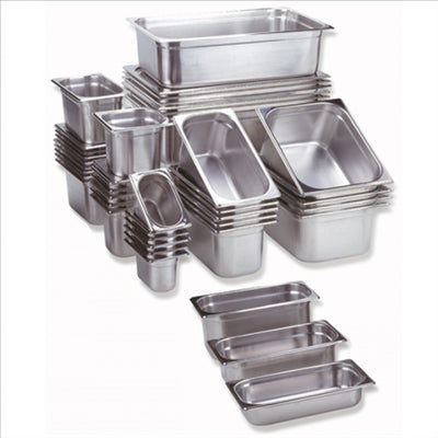 BAC GASTRONOME 1/1 7,7 L 53x32,5x6 CM ARGENTE INOX (1 UNITÉ)