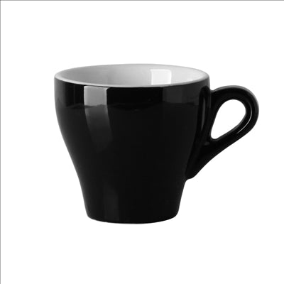 TASSES CAFÉ 'AKALA' 70 ML Ø8/6,4x6 CM NOIRE/BLANC PORCELAINE (6 UNITÉS)