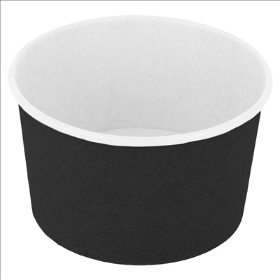 POTS À GLACES 240 ML 250 + 18PE G/M2 Ø 9,4x5,5 CM NOIR CARTON (2000 UNITÉS)