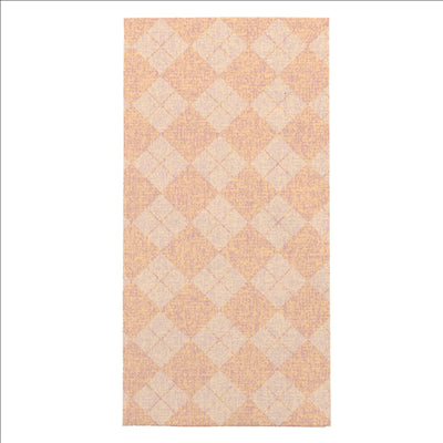 SERVIETTES PLIAGE 1/8 'SLIM PLUS' 'LIKE LINEN - ARGYLE' 70 G/M2 39x50 CM ABRICOT SPUNLACE (600 UNITÉS)