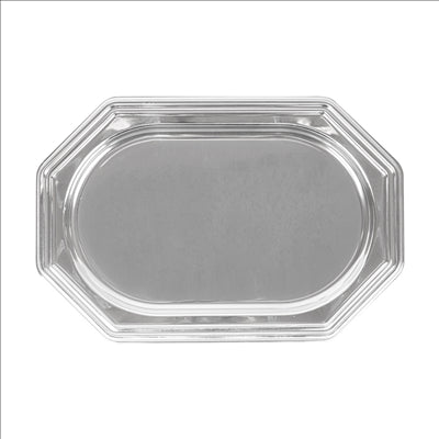 PLATEAUX DE LUXE OCTOGONAUX  45,5x30,5 CM ARGENTE PET (5 UNITÉS)