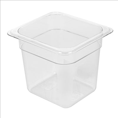 BAC GASTRONOME 1/6 1,9 L 17,6x16,2x15 CM TRANSPARENT POLYCARBONATE (1 UNITÉ)