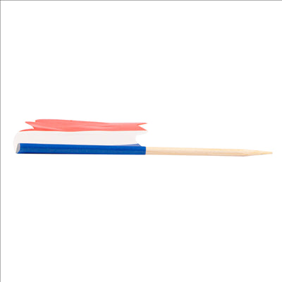 PETITS DRAPEAUX "FRANCE"  4x3/6,5 CM ASSORTI BOIS (144 UNITÉS)
