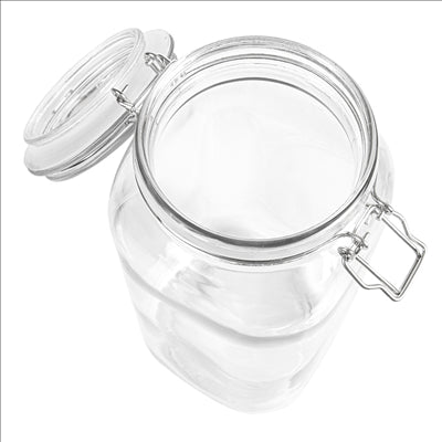 POT STOCKAGE + FERMETURE CLIP 2 L Ø 10,5x26 CM TRANSPARENT VERRE (12 UNITÉS)