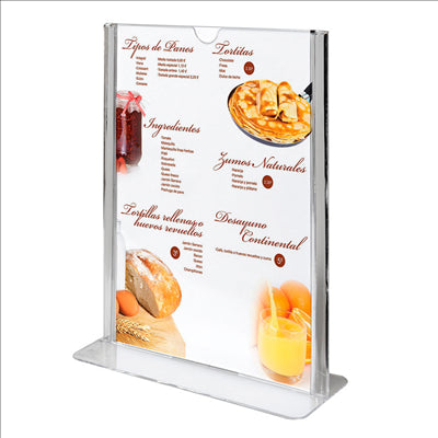 PORTE MENUS DE TABLE DIN-A5  14,8x21 CM TRANSPARENT PS (20 UNITÉS)