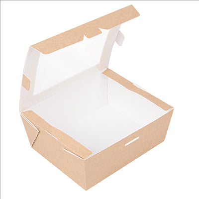 BOÎTES AVEC FENÊTRE 'THEPACK' 1350 ML 220 G/M2 + OPP 15,3x12,1x6,4 CM NATUREL CARTON ONDULÉ NANO-MICRO (200 UNITÉS)