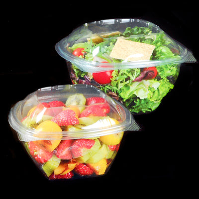 SALADIERS AVEC CHARNIÈRE 375 ML Ø 12x7,7 CM TRANSPARENT RPET (600 UNITÉS)