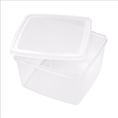 RÉCIPIENT ALIMENTS + COUVERCLE INCORPORÉ 2500 ML 18,5x18,5x11 CM BLANC PP (1 UNITÉ)