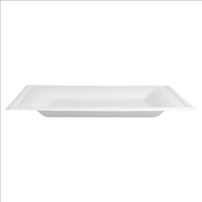 ASSIETTES CARRÉES 'BIONIC'  16x16x1 CM BLANC BAGASSE (1000 UNITÉS)