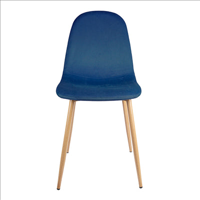 CHAISE 'SUPRA-TEK'  54x45x87 CM BLEU MARINE VELOURS (4 UNITÉS)
