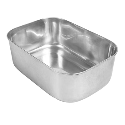 RÉCIPIENT AVEC COUVERCLE 'ARTINOX' 1300 ML 18x13x6 CM ARGENTE INOX + LDPE (12 UNITÉS)