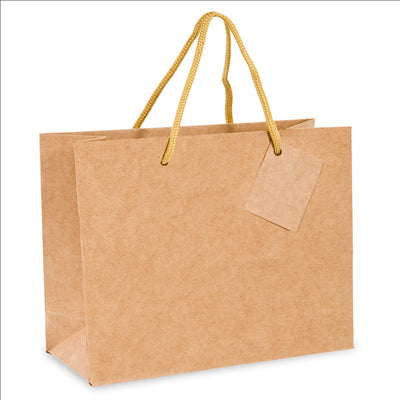 SACS BOUTIQUE ANSES CORDON  120 g/m2 40+15x32 CM NATUREL KRAFT (10 UNITÉS)