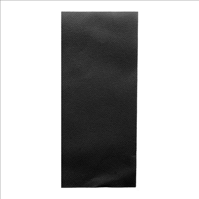 SERVIETTES P. 1/8 SLIM PLUS  55 G/M2 39x50 CM NOIR AIRLAID (600 UNITÉS)