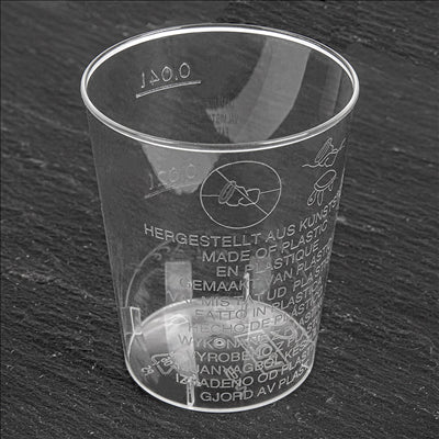 VERRES INJECTÉS À LIQUEUR 20/40 ML Ø 4,2/3,2x5,2 CM TRANSPARENT CRISTAL PS (2000 UNITÉS)