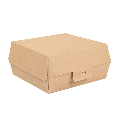 BOÎTES HAMBURGER 'THEPACK' 220 G/M2 17,6x16,8x7,8 CM (XL) NATUREL CARTON ONDULÉ NANO-MICRO (300 UNITÉS)