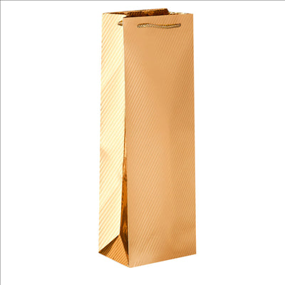 10 U. SACS BOUTEILLES MÉTALLISÉS  120 g/m2 12,3+7,8x36 CM DORE PAPIER (1 UNITÉ)