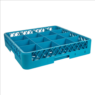 CASIER DE LAVAGE 16 COMPART. VERRES  50x50x10 CM BLEU PP (1 UNITÉ)