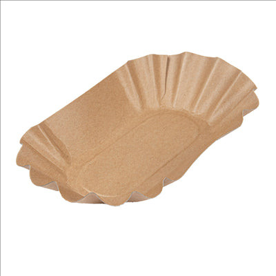 PLATEAUX OVALES  300 G/M2 17,5x10,5x3 CM NATUREL KRAFT (2000 UNITÉS)