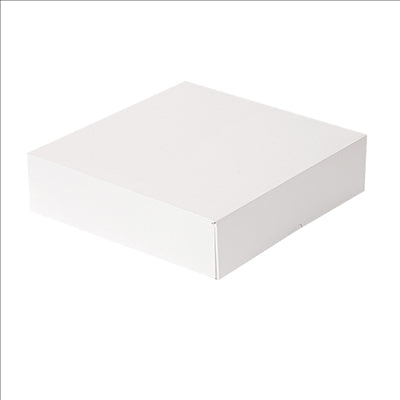 BOÎTES PATISSERIES SANS FENÊTRE 'THEPACK' 250 G/M2 23x23x7,5 CM BLANC CARTON ONDULÉ NANO-MICRO (200 UNITÉS)