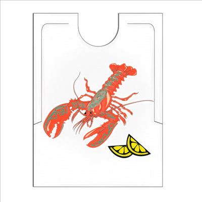 BAVOIRS HOMARD POUR ADULTE  38,3x48 CM BLANC CPE (500 UNITÉS)