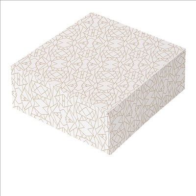 BOÎTES PATISSERIES SANS FENÊTRE 'THEPACK DECO' 250 G/M2 18x18x7,5 CM BLANC CARTON ONDULÉ NANO-MICRO (50 UNITÉS)