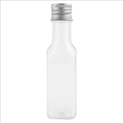 FLACONS AVEC BOUCHON EN ALUMINIUM 35 ML Ø2,5x9,6 CM TRANSPARENT PET (100 UNITÉS)