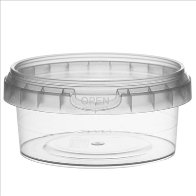 RÉCIPIENTS INVIOLABLES + COUVERCLES 180 ML Ø 9,5x4,4 CM TRANSPARENT PP (600 UNITÉS)